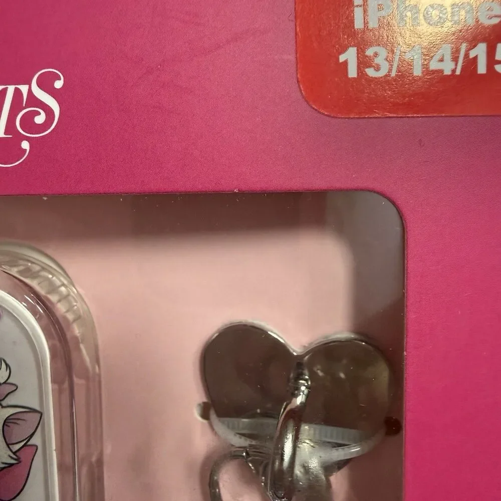 Disney Aristocats MARIE iPhone 13 / 14 / 15 Phone Case & Charm Glitter Cat NEW